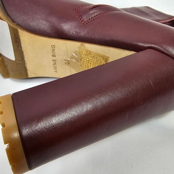 New Anine Bing Frances Boots in Burgundy - Size EU 41 - Picture 10 of 12